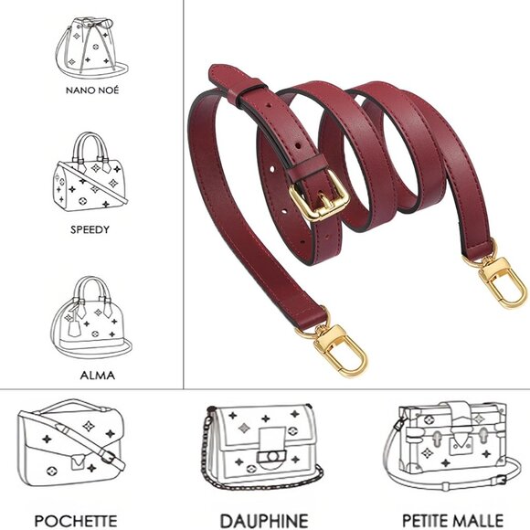 Vachetta Leather Adjustable Crossbody Strap Replacement for Luggage Bag - Picture 3 of 6